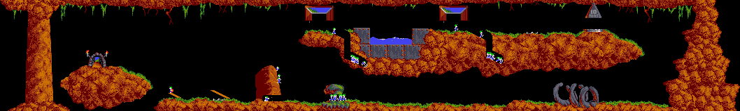 Overview: Lemmings, Amiga, Taxing, 2 - Watch out, there's traps about